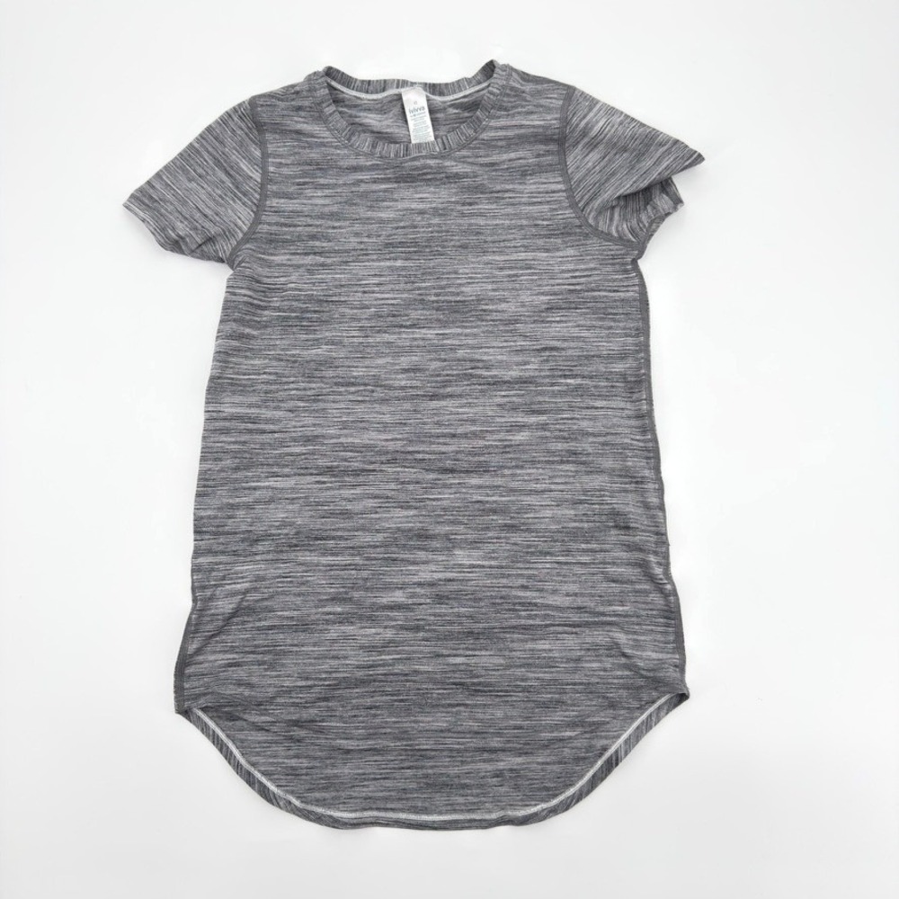 Ivivva by Lululemon Girls Grey Space Dye Short Sleeve Activewear Top Size 12